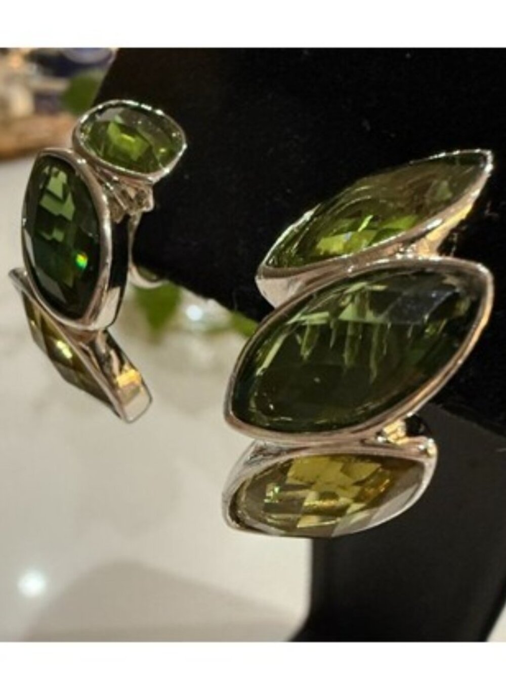 Anne Klein Green Crystal Earrings